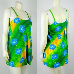 RIMA Handpainted Strap Hawaiian Floral Dress